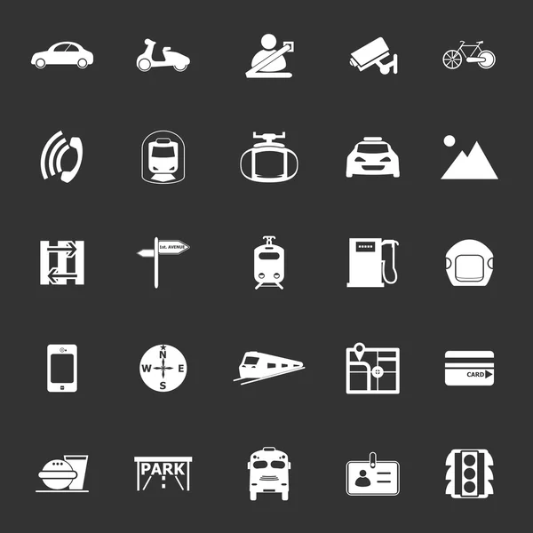 Land transport related icons on gray background — Stock Vector