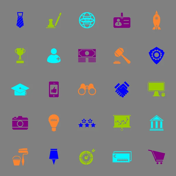 Icone a colori PMI su sfondo grigio — Vettoriale Stock