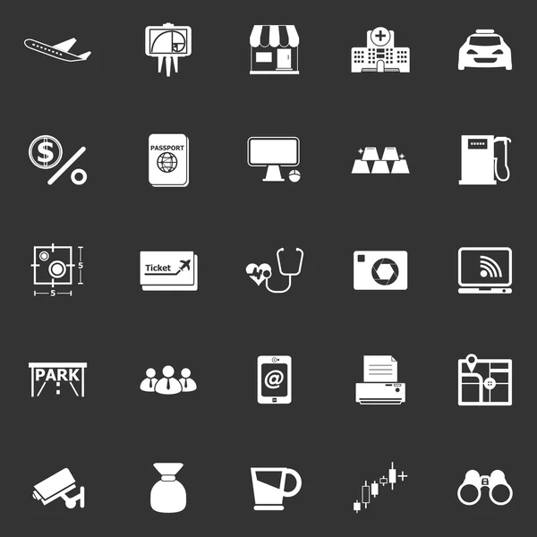 Iconos de aplicación sobre fondo gris — Archivo Imágenes Vectoriales