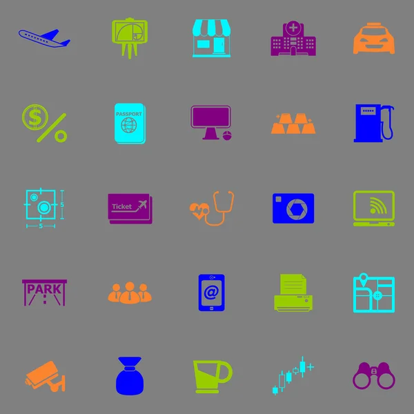 Application icônes de couleur fluorescente — Image vectorielle