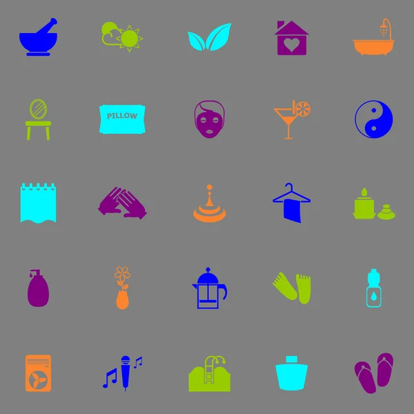 Флуоресцентные иконы массажа — стоковый вектор