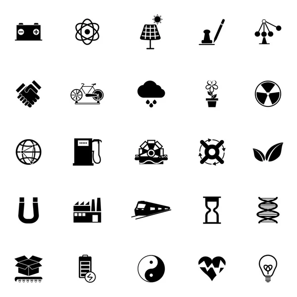 Renewable energy icons on white background — Stock Vector