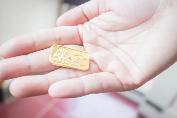 Premium quality golden gold bar — Stock Photo, Image