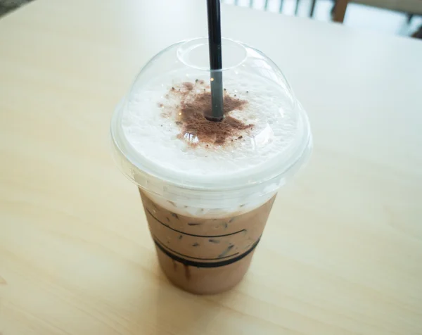 Take away cup of iced coffee mocha — Stock Photo, Image