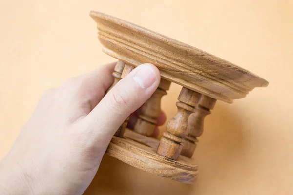 Stile orientale del vassoio di legno intaglio — Foto Stock