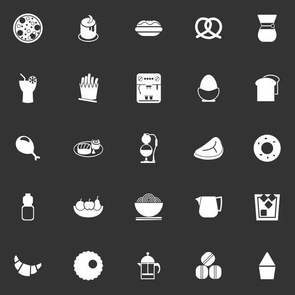 Iconos de comida fácil sobre fondo gris — Archivo Imágenes Vectoriales
