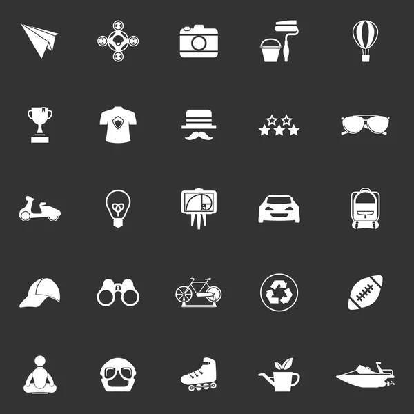 Iconos Hipster sobre fondo gris — Archivo Imágenes Vectoriales