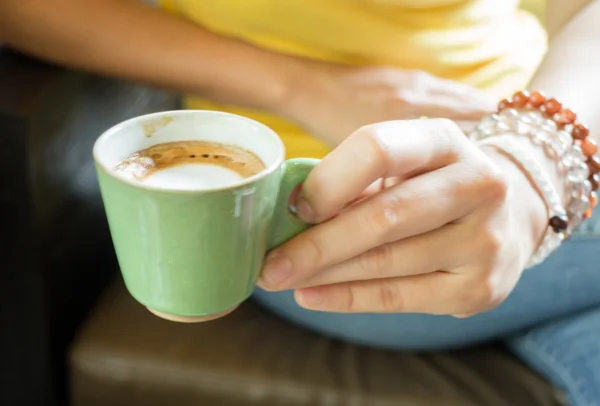 Heißer Schuss Espresso Macchiato — Stockfoto