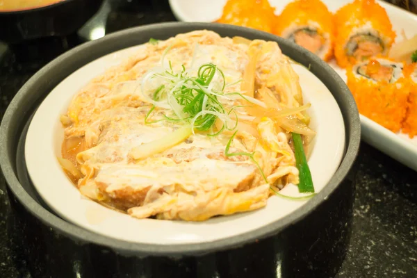 Costeleta de porco frito japonês com arroz — Fotografia de Stock