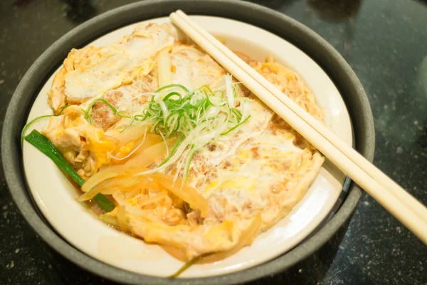 Costeleta de porco frito japonês com arroz — Fotografia de Stock