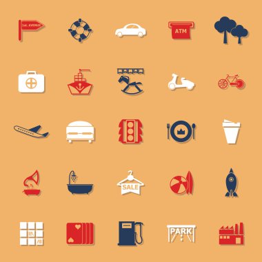 Gölge ile yer klasik renk simgeleri göster