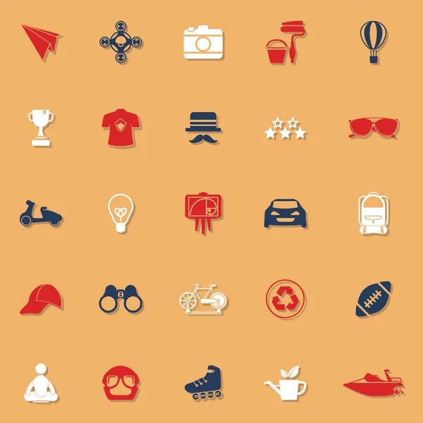 Hipster classic color icons with shadow — Stock Vector