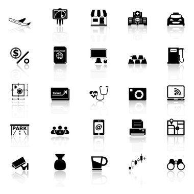 Beyaz arka plan üzerinde uygulama simgeleri ile yansıtmak