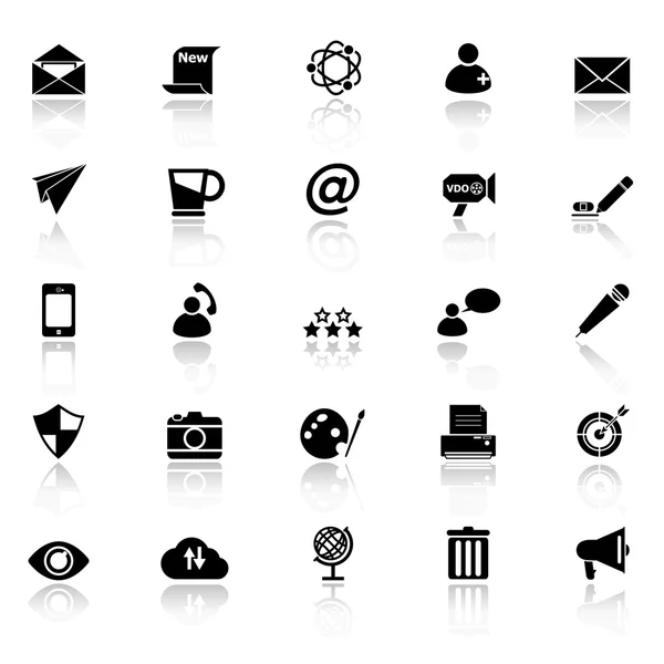 Message and email icons with reflect on white background — Stock Vector