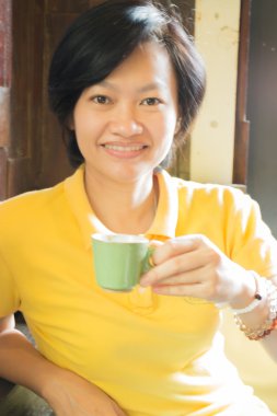 Sıcak espresso Shot zevk müşteri 