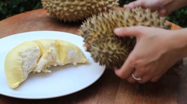 Lezzetli Tay Durian meyve, stok Video hizmet