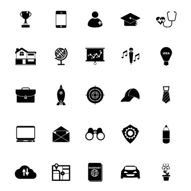 Job description icons on white background