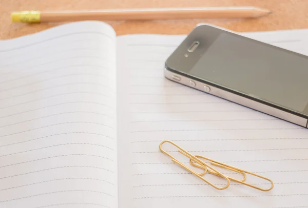 Simple office desk with necessary tool — Stock Photo, Image