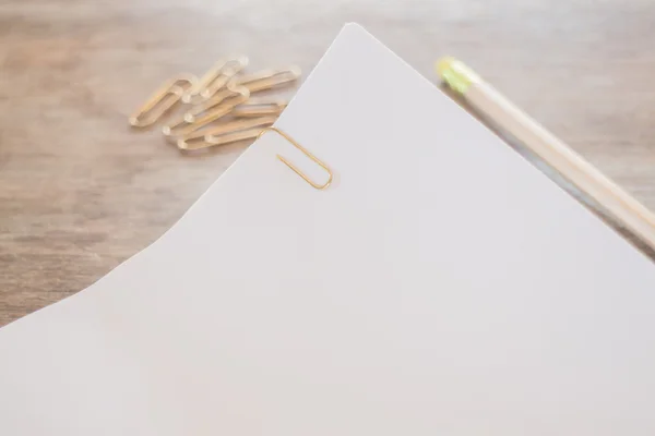 Simple office desk with necessary tool — Stock Photo, Image