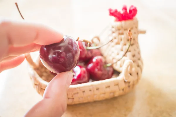 Sweet ripe fresh cherry berries — Stock Photo, Image
