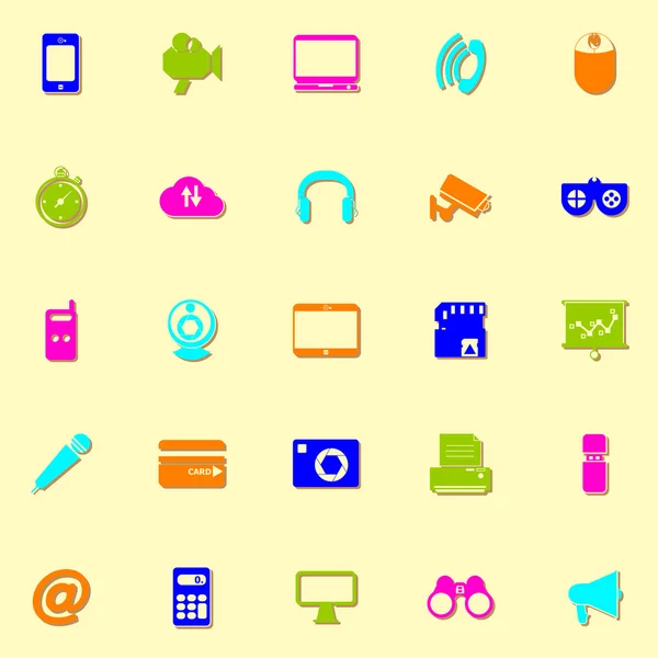 Gadget neon icons with shadow — Stock Vector