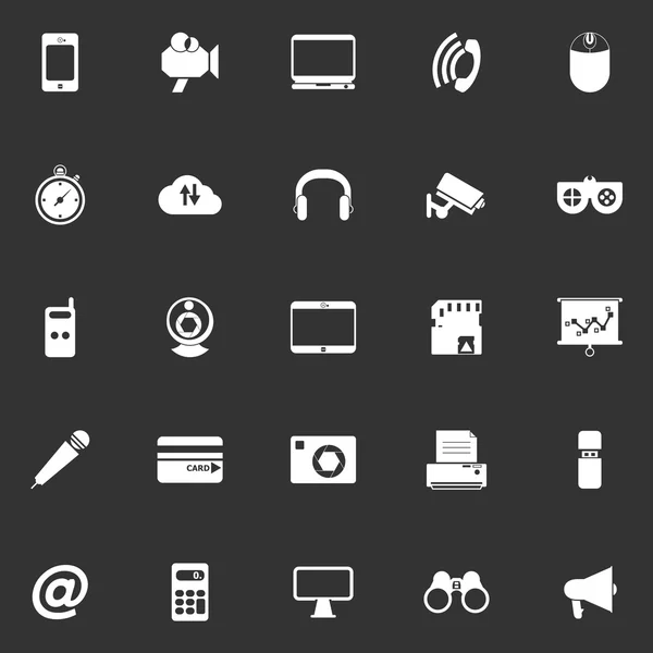 Gadget icons on gray background — Stock Vector