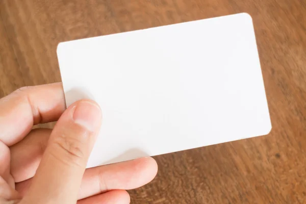 Hand holding a business card — Stock Photo, Image