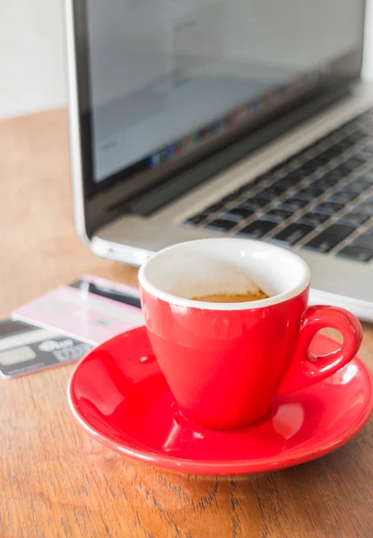 Coffee break on business work table — Stock Photo, Image