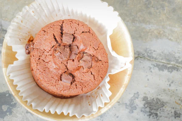 Biscotti al cioccolato freschi fatti in casa con gocce di cioccolato — Foto Stock