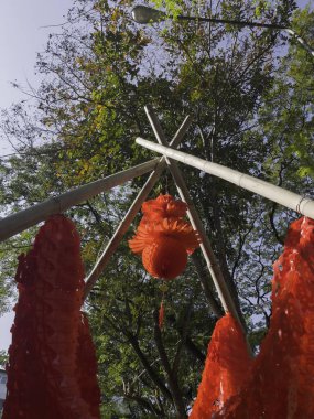 Yaratıcı ve geri dönüşüm el yapımı bahçe dekorasyonu, stok fotoğrafı