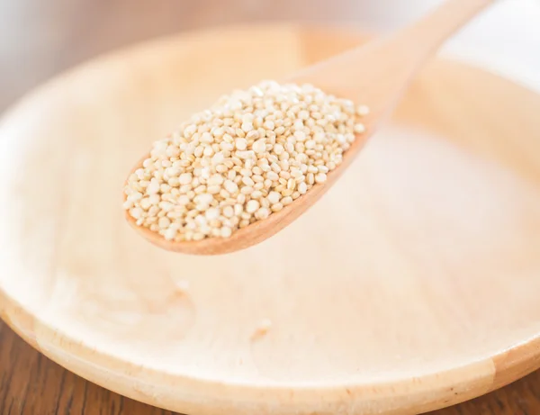 Surové organické bílé quinoa semena — Stock fotografie