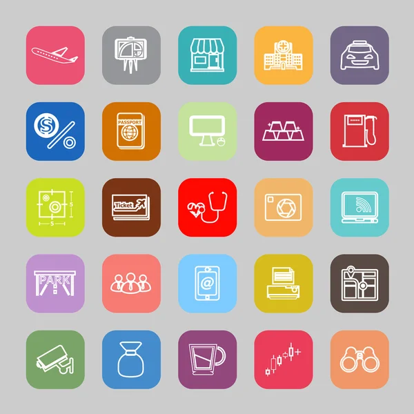 Application line flat icons — Stock Vector