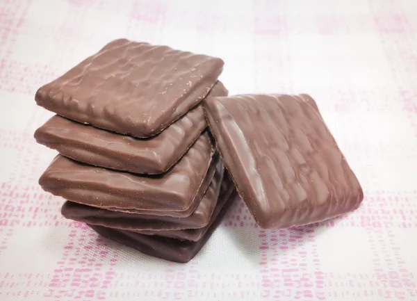 Stapel von Milchschokoladenstücken — Stockfoto