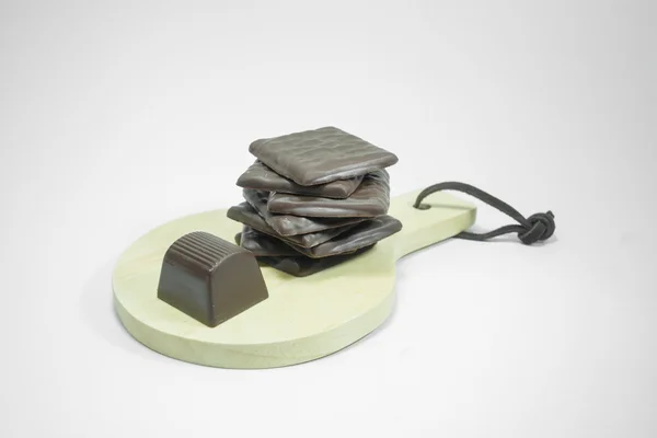 Groupe de morceaux de chocolat gastronomique — Photo