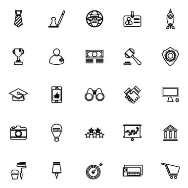 KOBİ hattı simgeler beyaz arka plan üzerinde