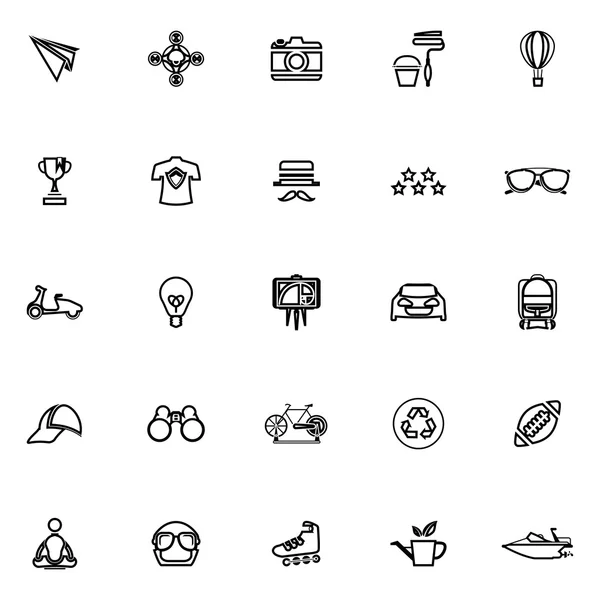 Hipster line icons on white background — Stock Vector