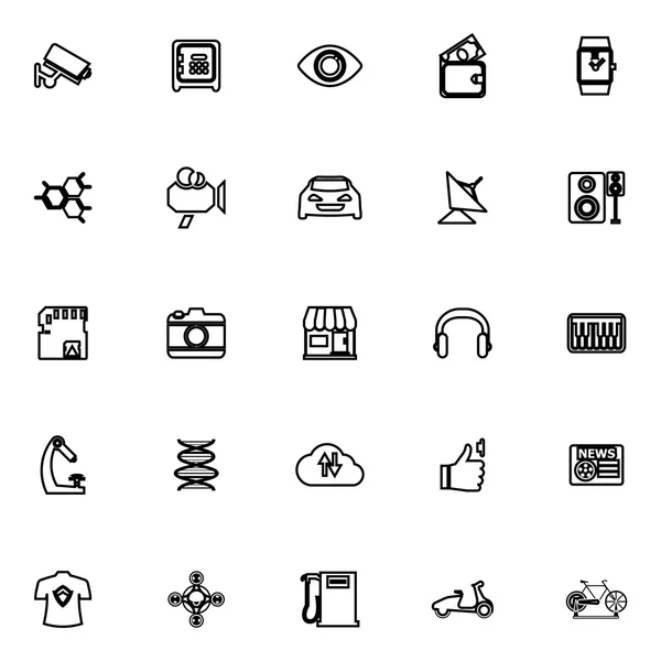 Iconos de línea de Hitechnology sobre fondo blanco — Archivo Imágenes Vectoriales