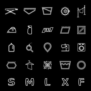 Kumaş Bakım işareti ve simge simgeler siyah çizgi