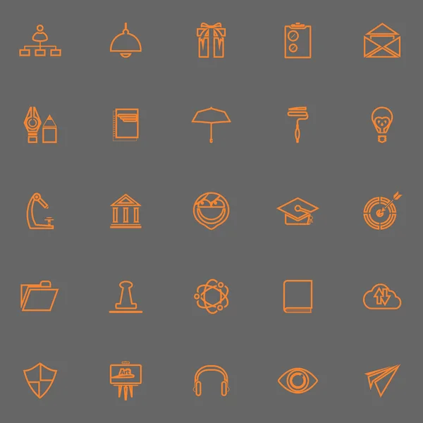 Trabajo reanudar iconos de línea de color naranja — Archivo Imágenes Vectoriales