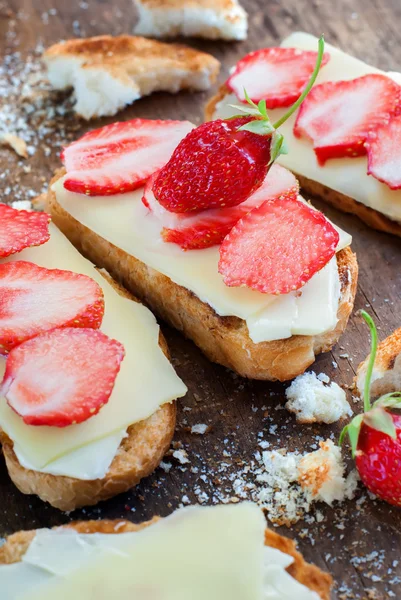 Strawberries Cheese Sandwiches Healthy Breakfast