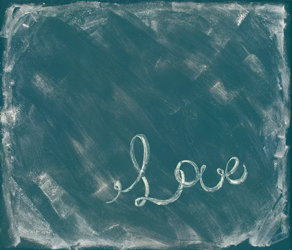 Kopieren space message love Schriftzug auf blauem Brett. Valentinstag — Stockfoto