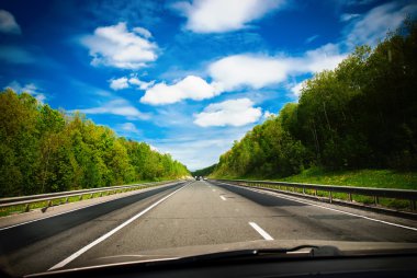 Yol Rus manzara araba seyahat mavi gökyüzü