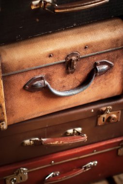 Eski Vintage Grunge mayo yığın kule seyahat