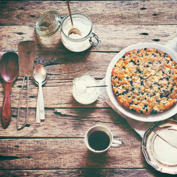 Süße Torte Nachtschatten creme fraiche vintage — Stockfoto