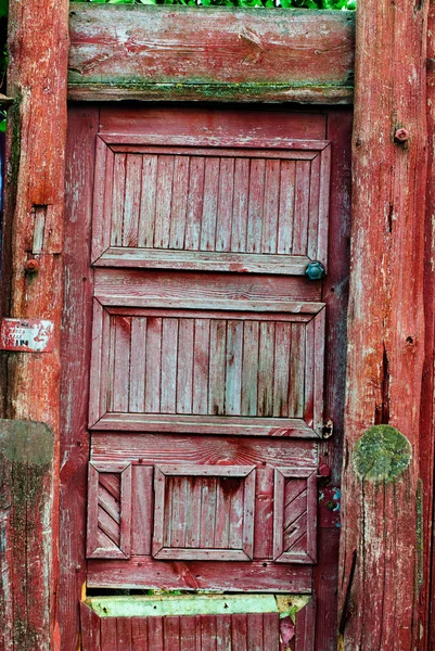 Wooden Fence Gate Shabby Paint Grunge Background — Stock Photo, Image