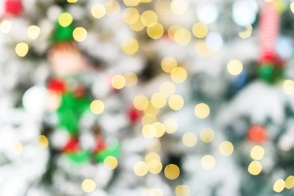 Luce Fata Natale Albero Neve Bianco Sfondo Astratto Offuscato — Foto Stock