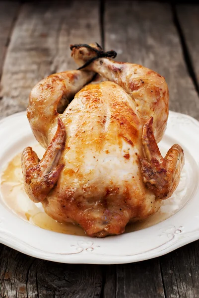 Chicken Grill on Vintage Plate — Stock Photo, Image