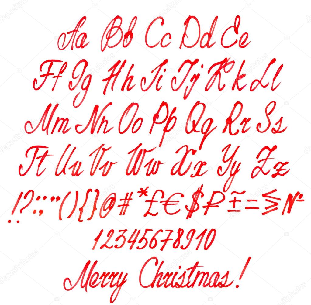 Handwritten Calligraphy Alphabet by Red Marker