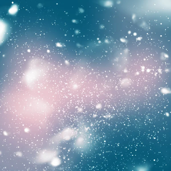 Schneefall vom blauen Himmel, digitale Zeichnung — Stockfoto