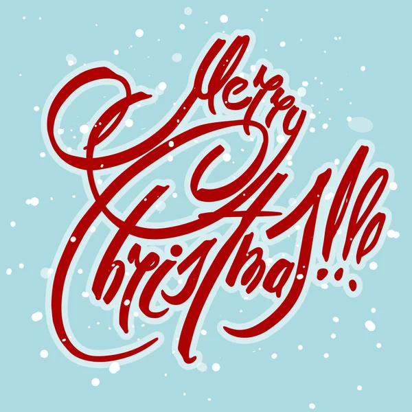 Cartão Feliz Natal lettering, ilustração em fundo azul — Fotografia de Stock